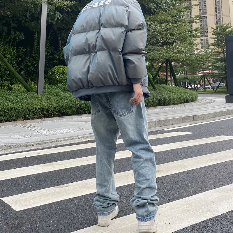 Blue Jeans Straight Leg Men FASHION Baggy Jean Trousers Trendyol Casual Pants Hip Hop Streetwear Y2k Vintage Denim Man Men's