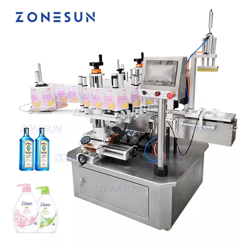 ZONESUN ZS-TB210 полуавтоматическая двухразмерная машина для нанесения этикеток на