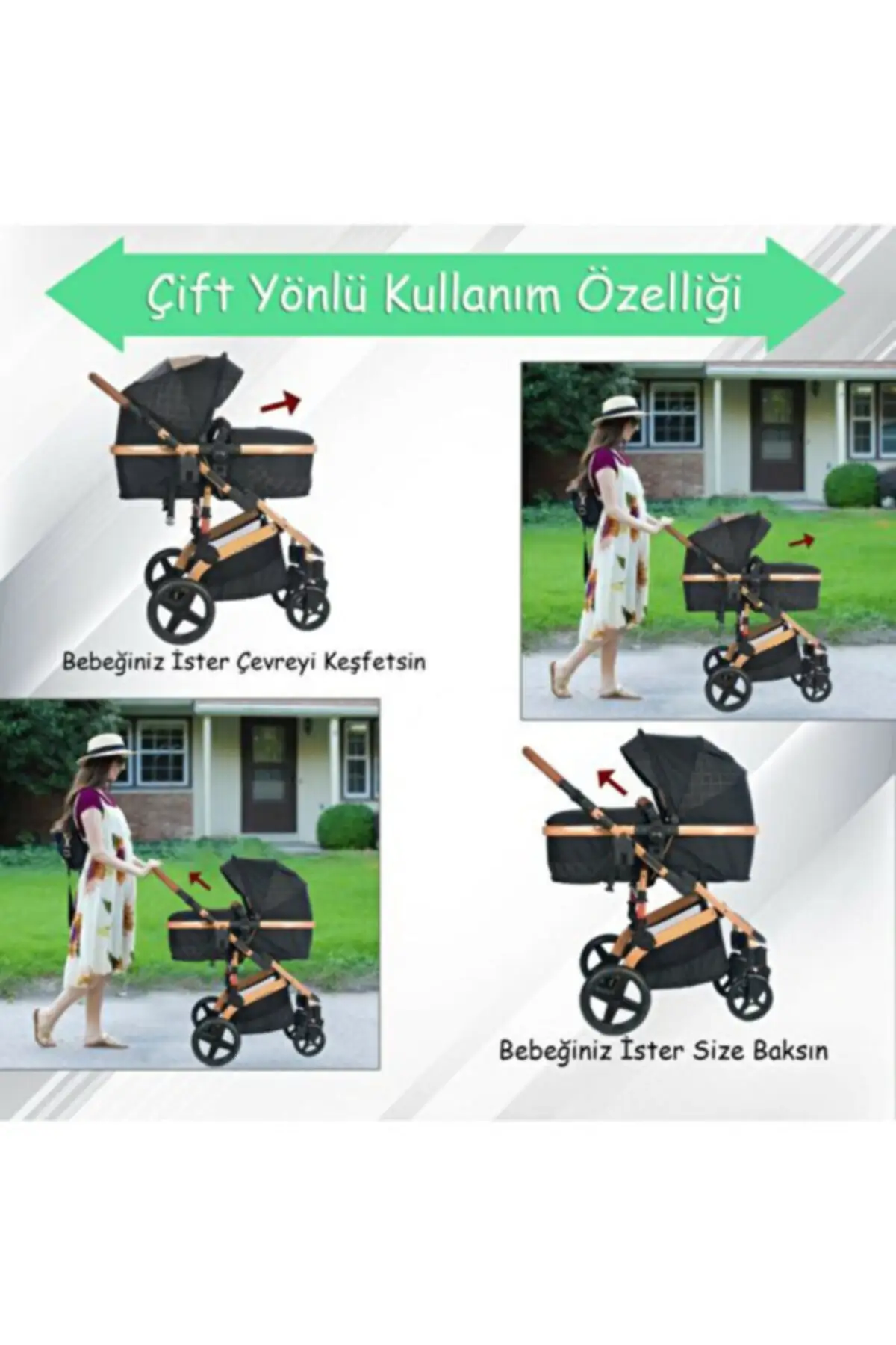 2 Set Trova Travel System Baby Stroller, Baby Seat Gold Coffee Pushchair, Baby Stroller Set, Baby Crib enlarge