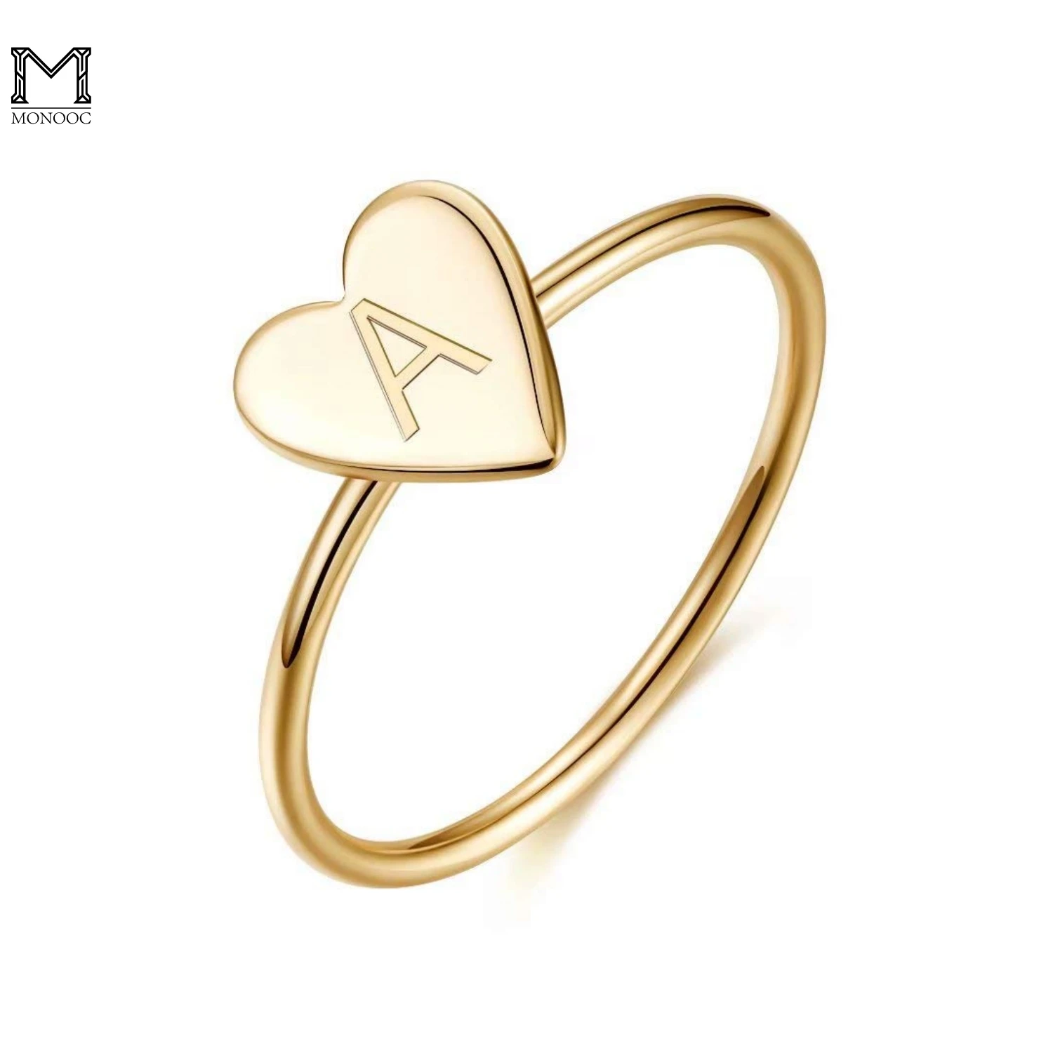 

Женское серебряное кольцо MONOOC 925 пробы для девочек, изящное кольцо с инициалом сердца для женщин и девушек, ювелирные изделия, подарки
