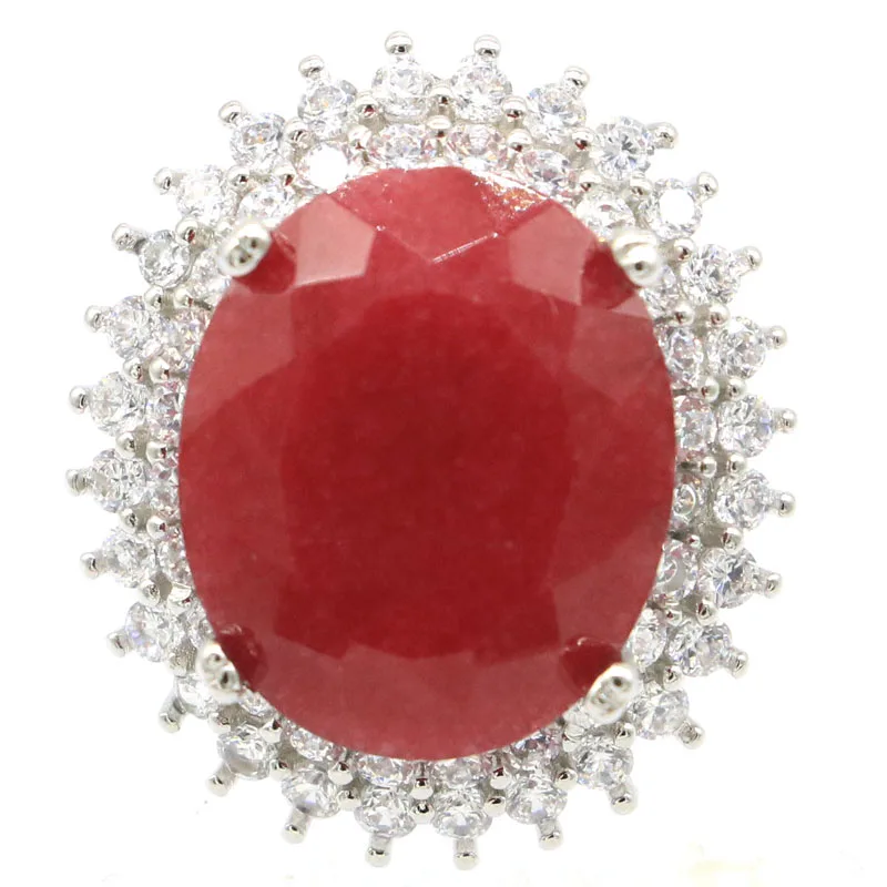 

Женское кольцо из серебра 7,6 пробы с натуральным красным Рубином, 26 х23 мм