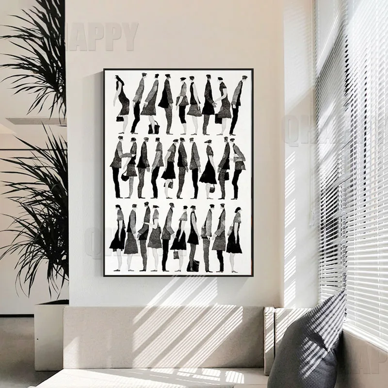 

Abstract Assorted Human Black Watercolor Prints Hug Art Modern Picture Wall Art Canvas Painting For Home Decor Poster