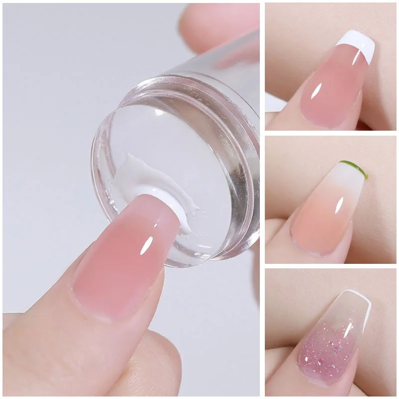 

LULAA Transparent Jelly Silicone Stamp Nail Stamper With Scraper Kit Manicure Tools DIY Stamping Nail Art Nails Accesories
