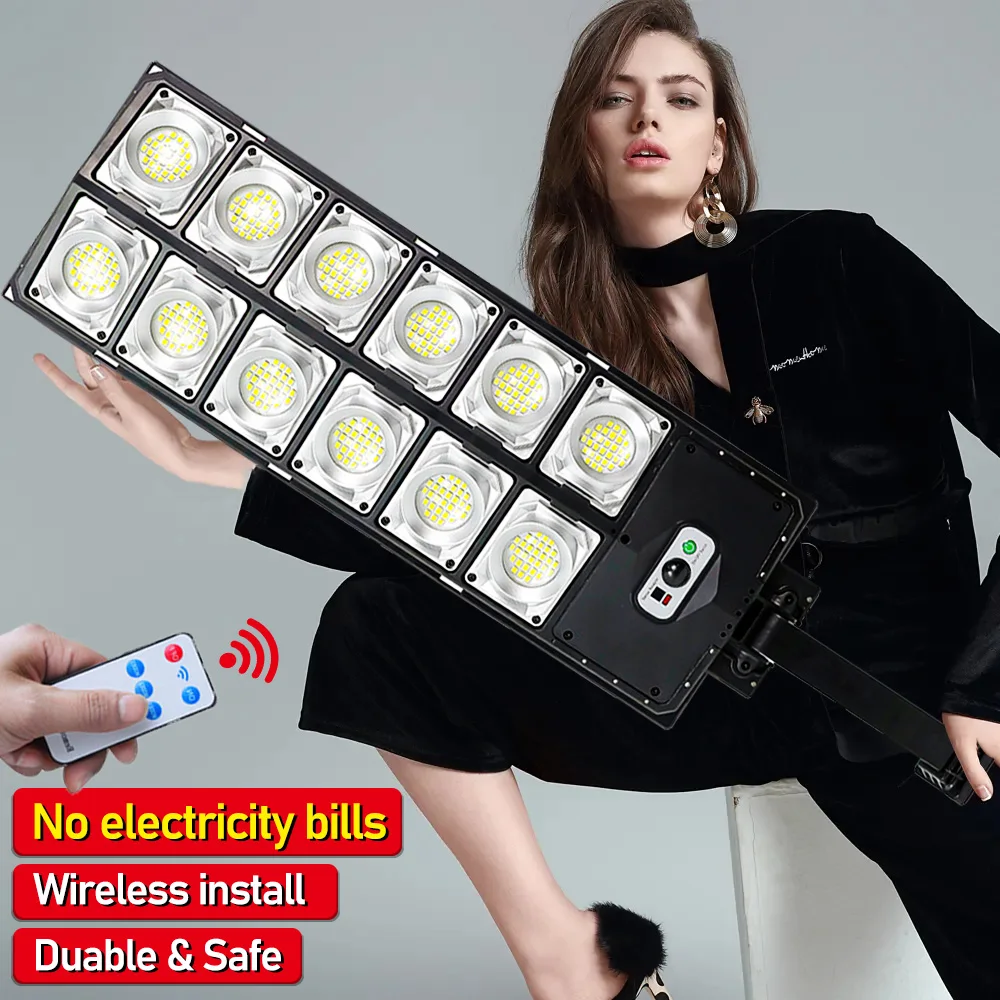 

10000 Watts Solar Street Lights Outdoor 30000mAH 1000000 Lumens Motion Sensor Solar Lamp Waterproof Security Lighting for Garden
