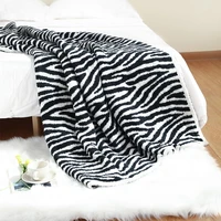 blanket plush throw zebra pattern blanket bedding fleece blanket for bed and couch super soft comfy warm fuzzy tv blanket