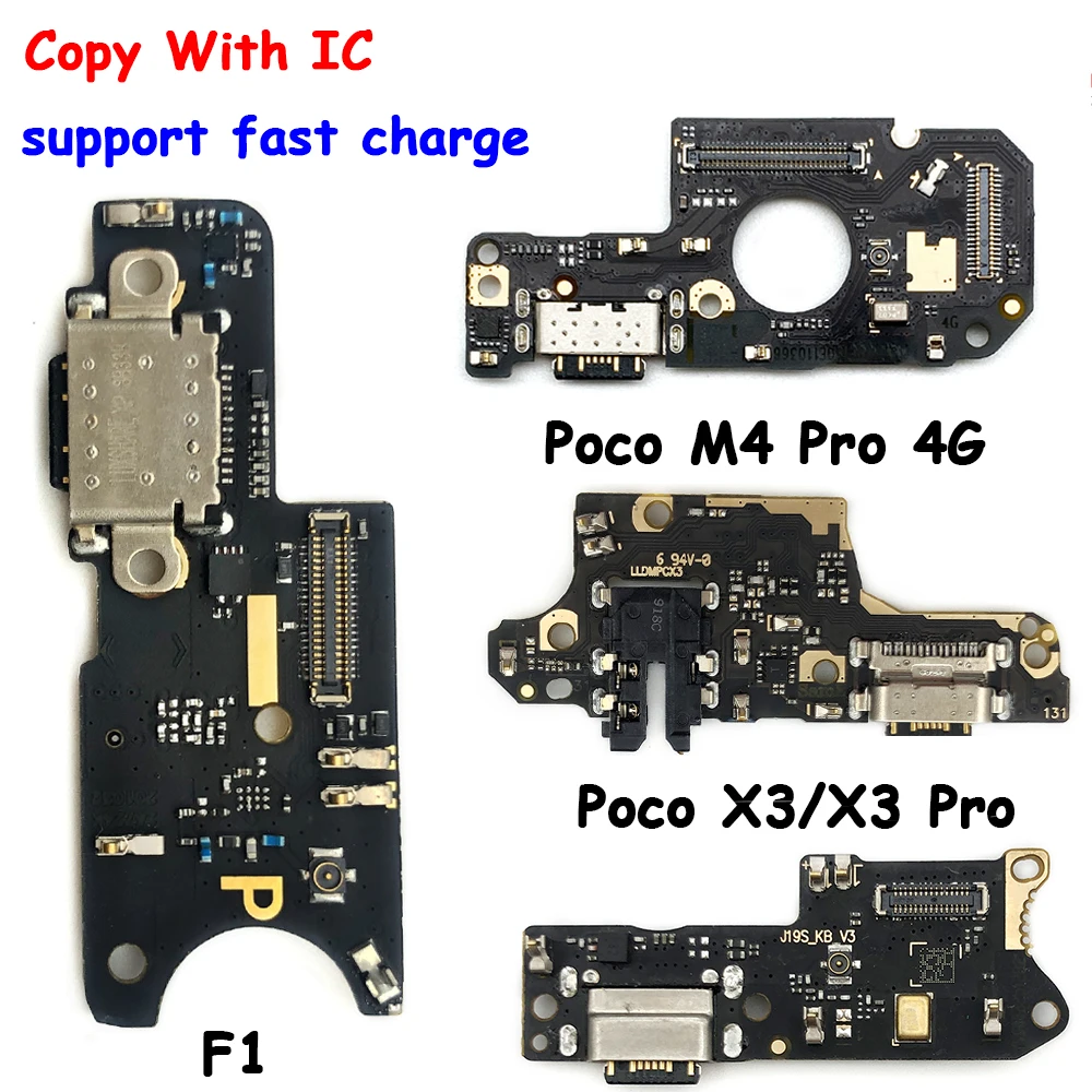 

10Pcs NEW USB Charging Port Charger Board Flex Cable For Xiaomi Poco F1 X2 M3 F4 5G Dock Plug Connector With Microphone