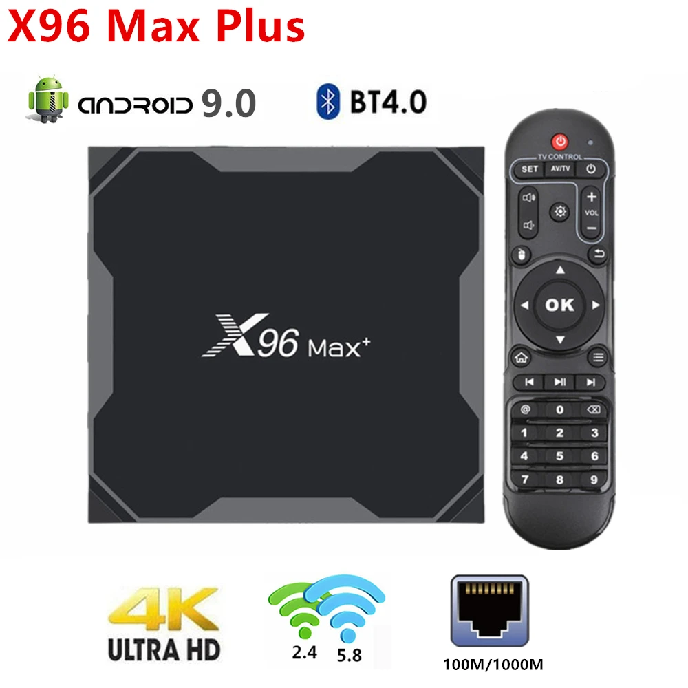 

Приставка Смарт-ТВ X96 MAX Plus, Android 9,0, четырехъядерный Amlogic S905X3, двойной Wi-Fi, BT, 100 м/1000 м, 8K, H.265, X96 Max Plus