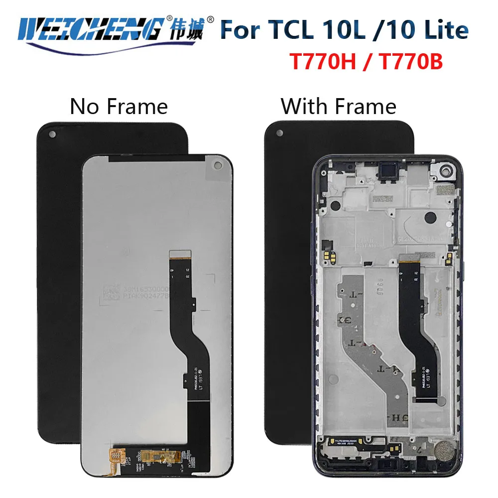 Дисплей 6,53 дюймов Pantalla для TCL 10L 10 Lite 10 Lite T770H T770B, ЖК-дисплей, сенсорный экран, сменная панель дигитайзера с рамкой для ремонта