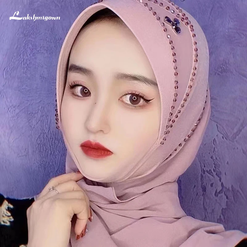 

Новый марлевый капюшон, шитье вокруг шарфа, модный жесткий козырек, задний хиджаб, мусульманский стиль невесты