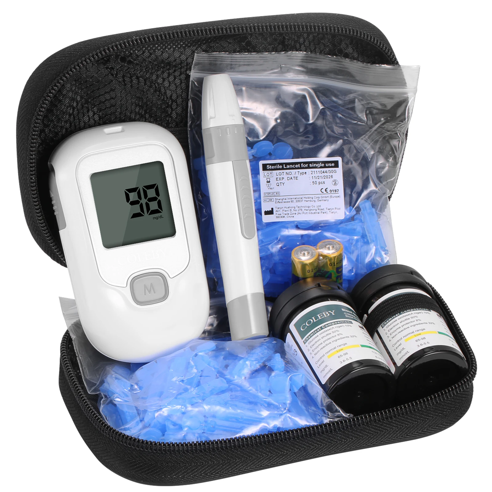 COLEBY квадратный глюкометр с ЖК-дисплеем высокоточный портативный |