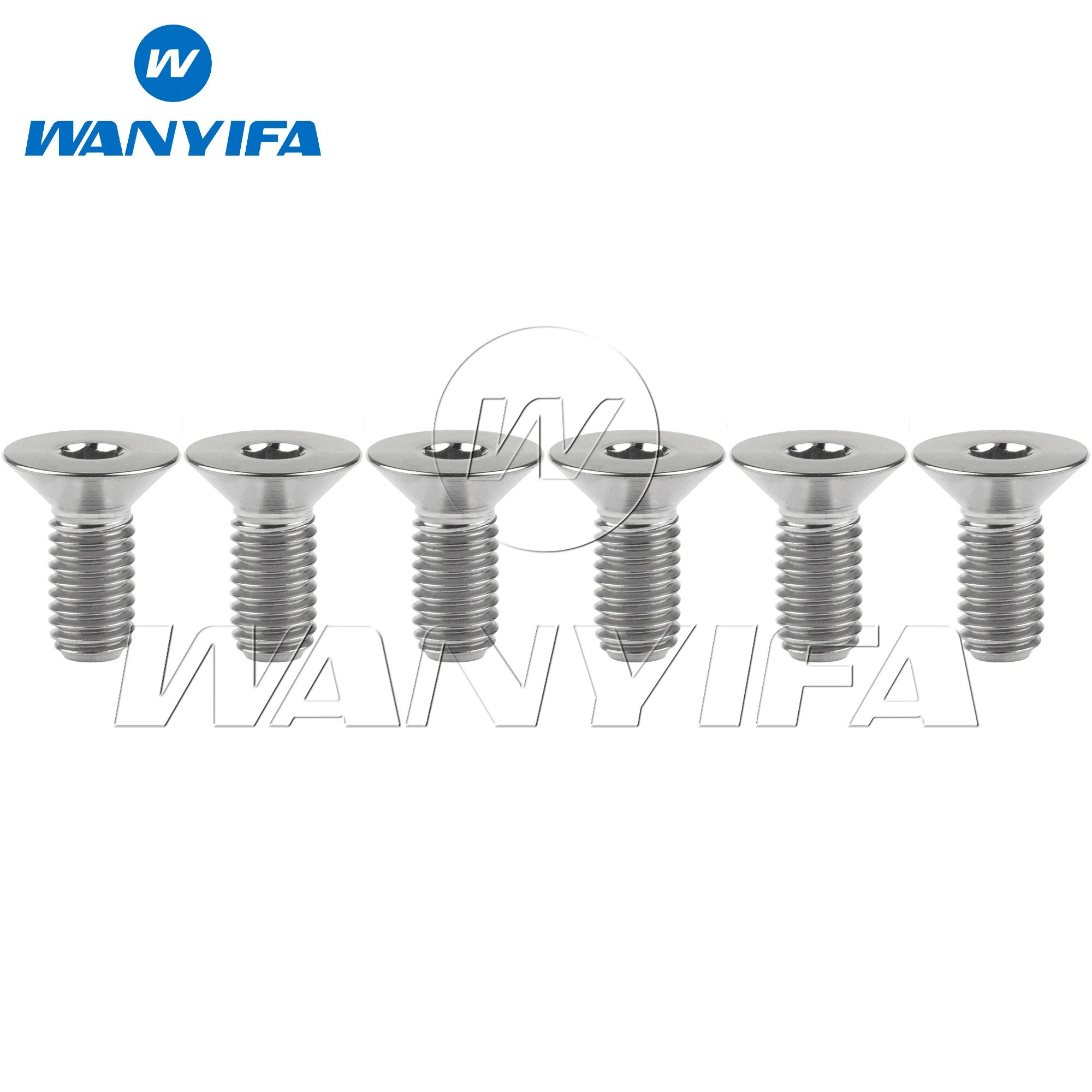 

Титановые болты Wanyifa, 6 шт., M5x10, 12, 15, 20, 25, 30 мм, DIN7991, винты с потайной головкой и шестигранной головкой из титанового сплава TC4 Gr5
