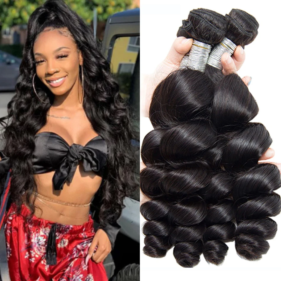 Пряди человеческих волос с свободными волнами 1/3/4 лот 100% 12A перуанские пряди Remy