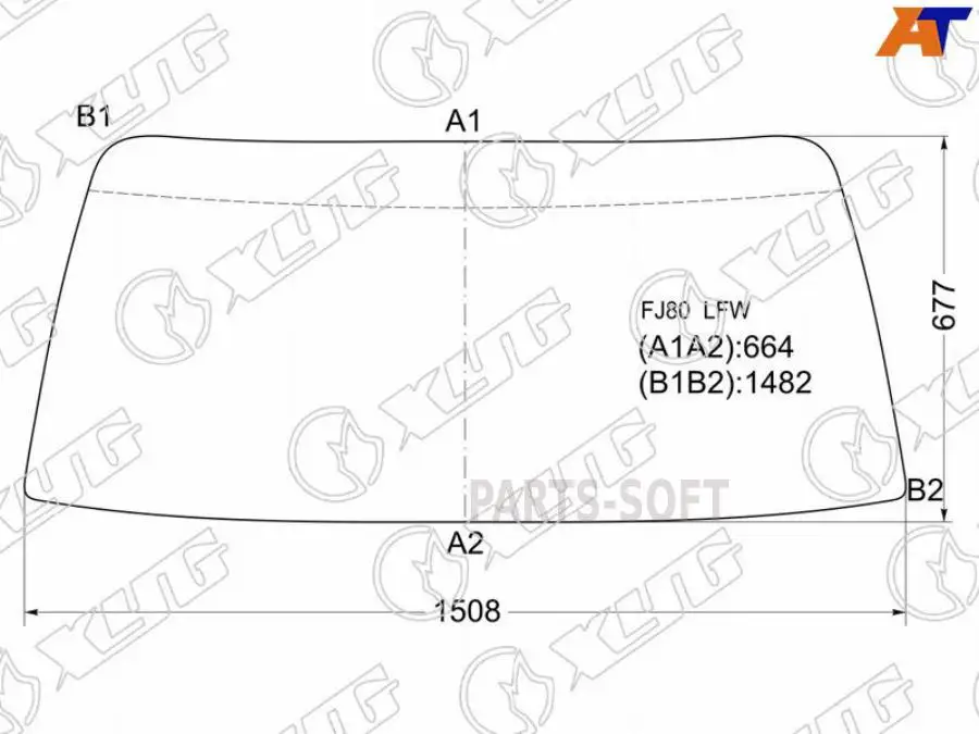 XYG FJ80 LFW Стекло лобовое Toyota Land Cruiser (J80) 89-97 / Lexus LX 95-97