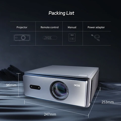 Портативный умный проектор Full HD 1080P для фильмов, Android WiFi 6, BT5.0, проектор для домашнего кинотеатра с автофокусом