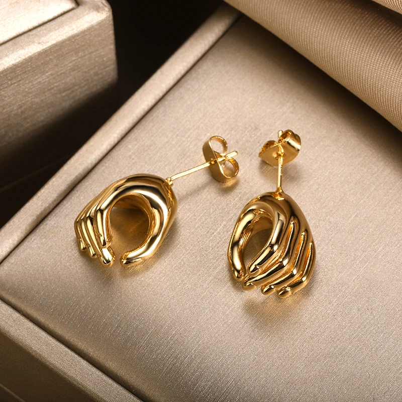 

Oct New Arrival Stainless Steel Earrings For Womens Shiny Zircon Female Elegant Earrings Jewelry Gift Aesthetic Stud Earring