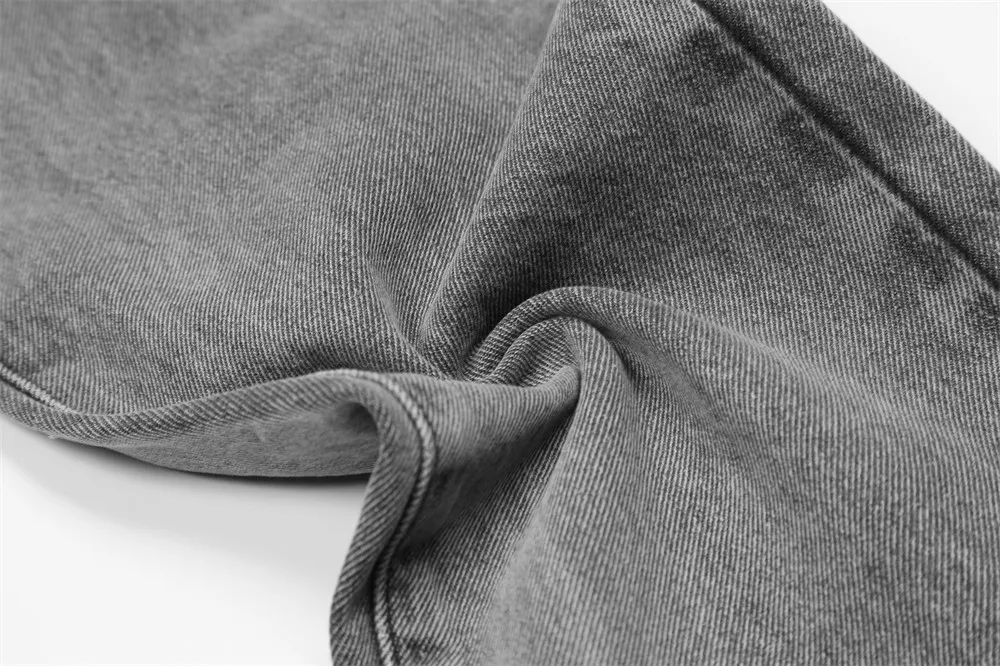 INS Y2k Retro High Street Hip Hop Vibe Gray Jeans Men And Women Loose Embroidery Mopping Long Trouser Casual Pantalones Vaqueros