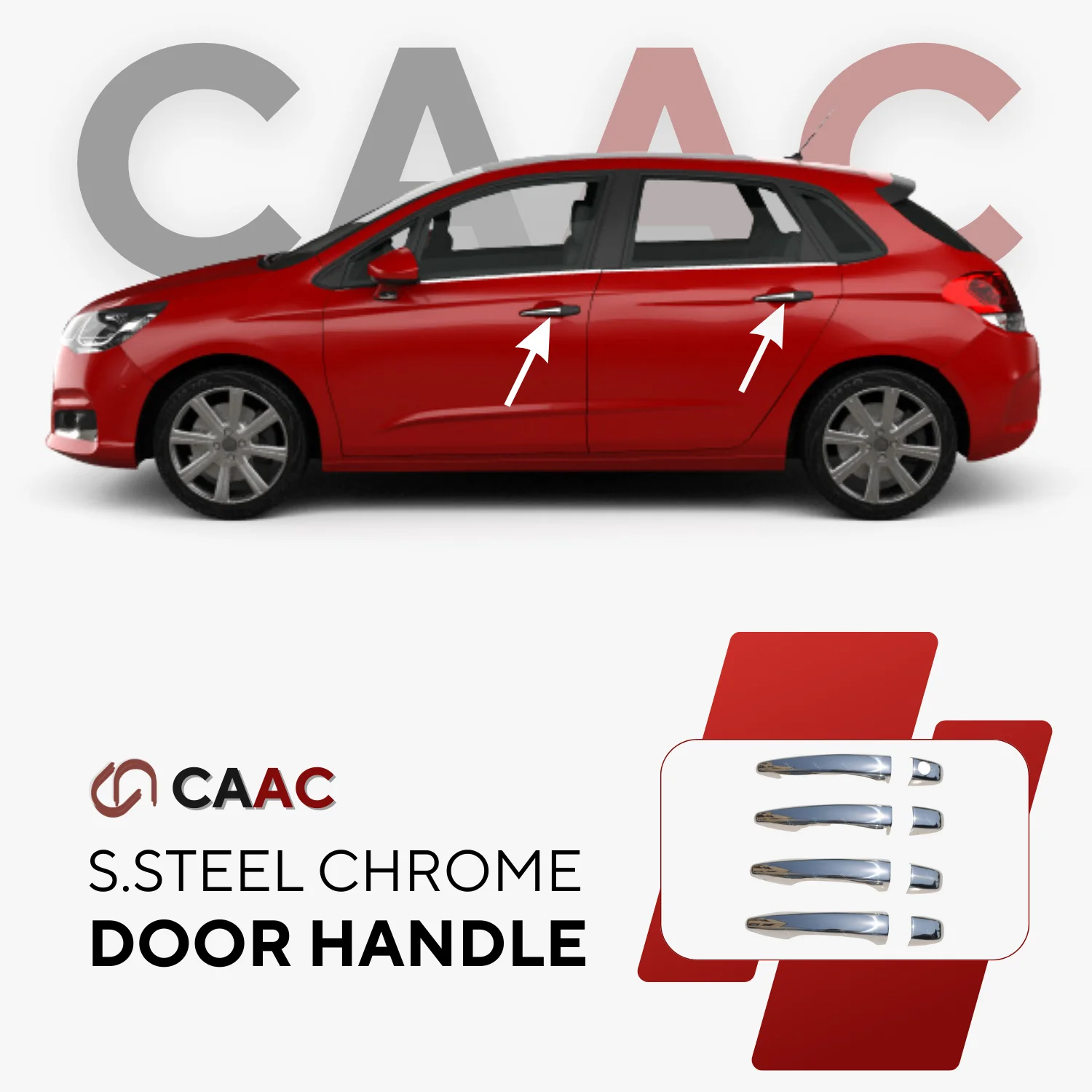 

Хромированная ручка из нержавеющей стали для Citroen C4 HB 5D/SW 2010-20, 8 шт.