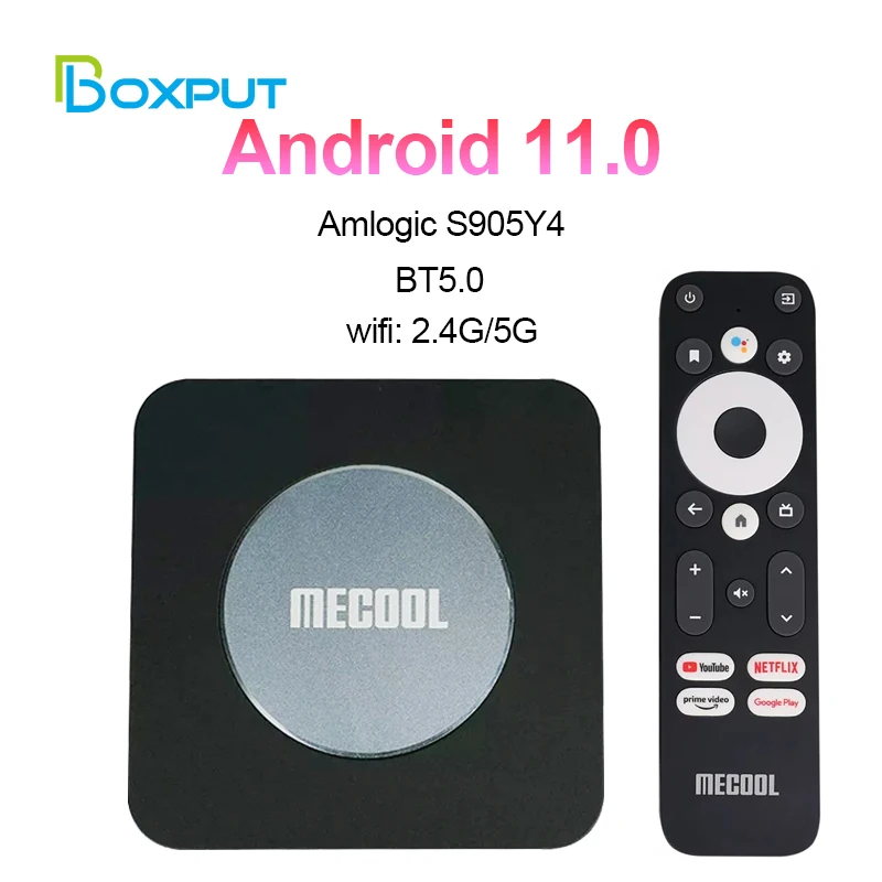 

BOXPUT Mecool KM2 plus S905X4 Android 11 TV Box smart 4K for Netflix 2GB 16GB Dolby Atmos 100M LAN set-top box TV receiver