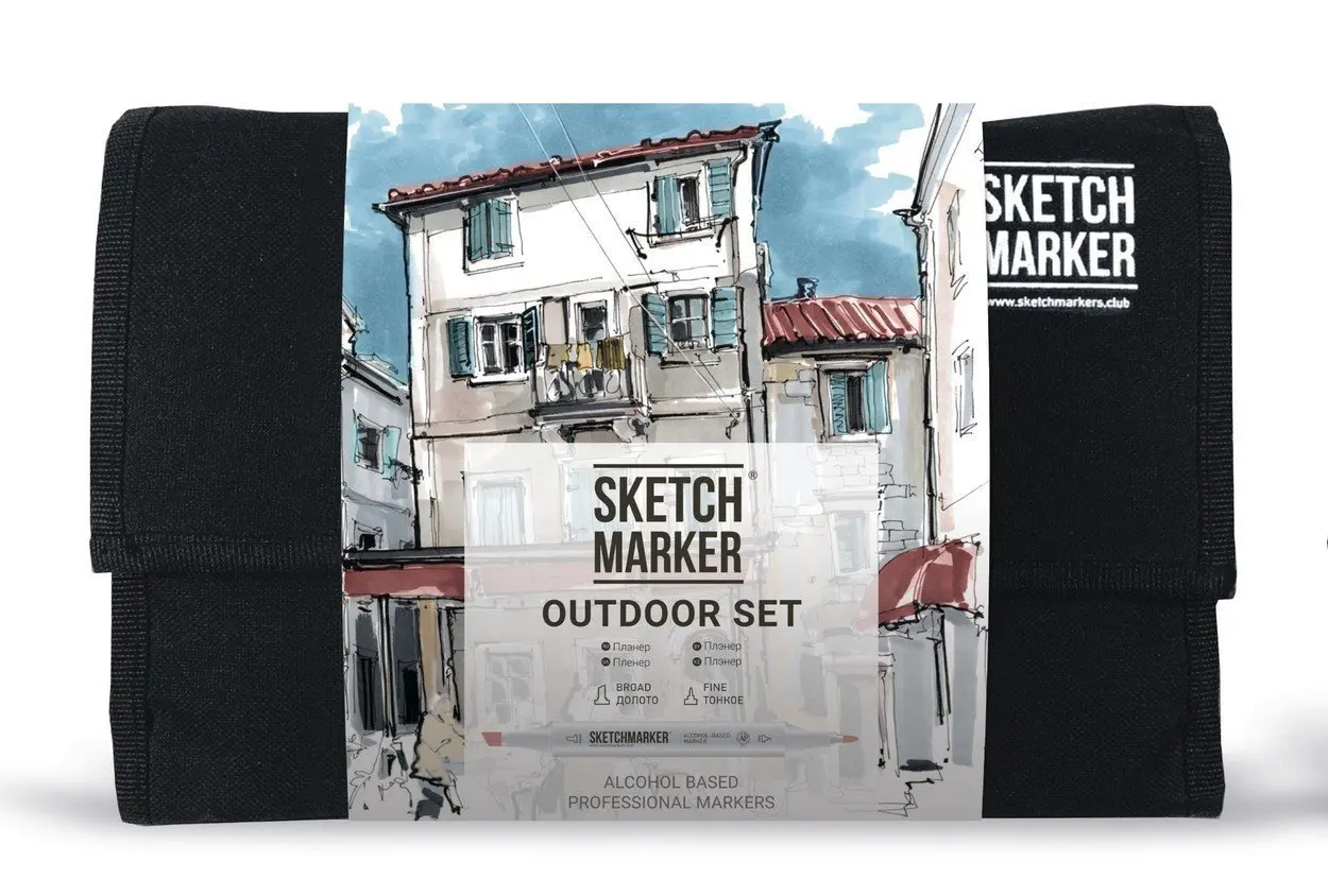 Sketchmarker Набор маркеров на спиртовой основе Outdoor Set 24шт пленэр сумка органайзер
