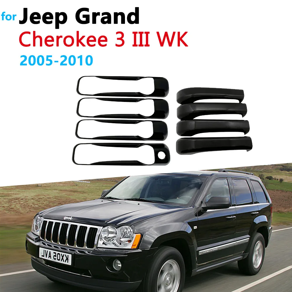 

Gloss Black Carbon Door Handle Cover For Jeep Grand Cherokee 3 III WK 2005~2010 Auto Exterior Styling Car Accessories Stickers