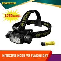 nitecore hc65 v2 1750 lumens 165m rechargeable led headlamp triple light source metal highlight headlight usb c red white light