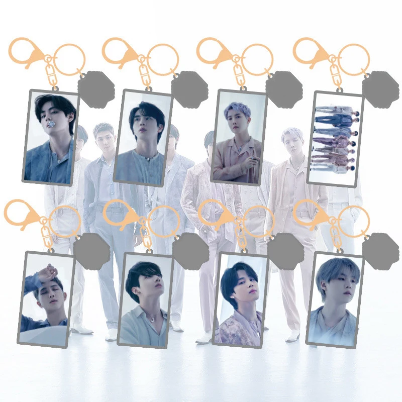 

KPOP Bangtan Boys New Album Proof Transparent Acrylic Double Sides Keychain Bag Accessories JUNGKOOK JIMIN Fans Collection Gift