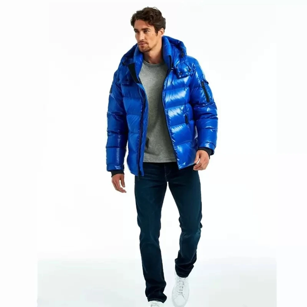 Trendy Women Glossy Thicken Down Coats For Men Winter Warm Windproof Casual Hooded Outerwear Couples Bread Puffer Jackets D5R113