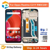 100 tested aaa original for oppo realme c21y lcd rmx3261 rmx3263 display touch screen with frame for realme c21y screen