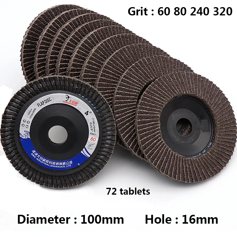 

4inch Sanding Wheel 100mm Flap Polishing Disc Grinding Wheel Blade for Angle Grinder 80-320 Grit Abrasive Tool Sanding Disc