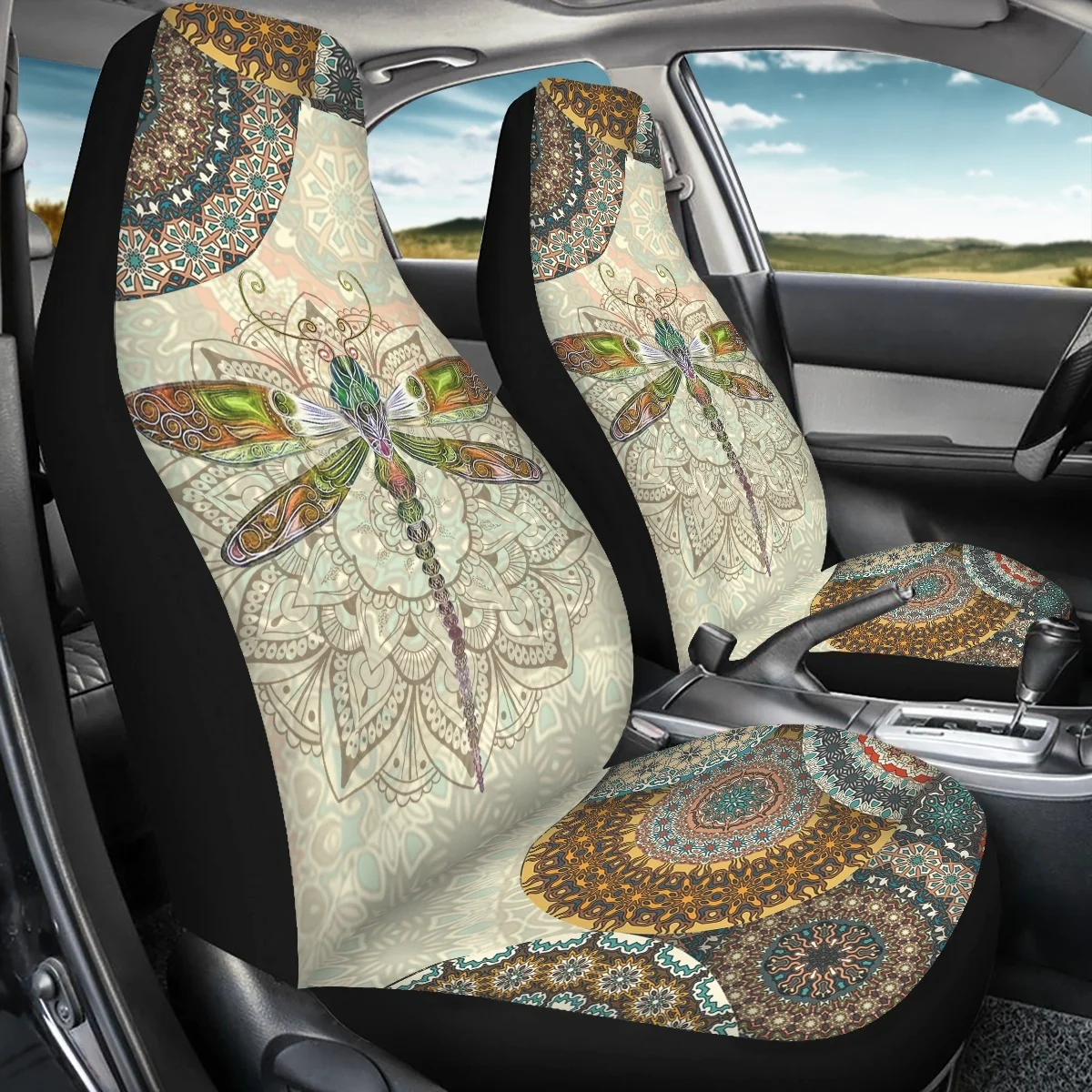 Чехол на сиденье автомобиля в этническом стиле с узором мандалы запчасти для