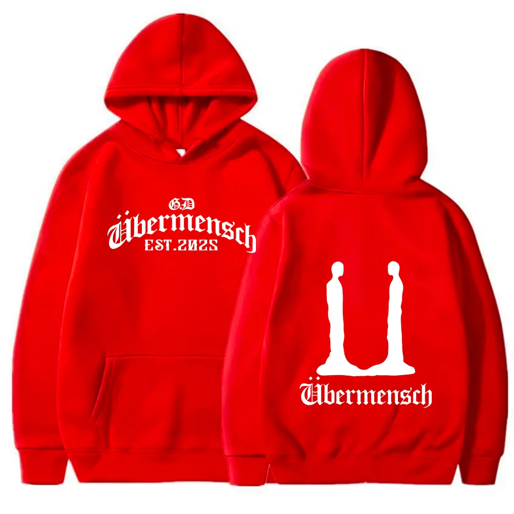 Gdragon-Ubermensch 2025 Толстовка с капюшоном на осень и зиму Модный повседневный теплый