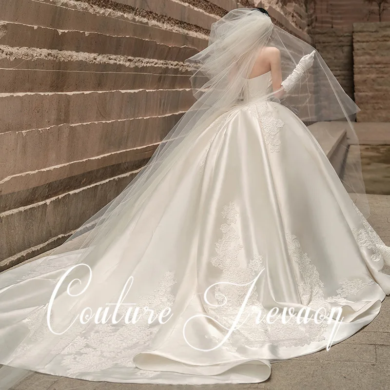 N17 Атласное свадебное платье Свадебное без бретелек