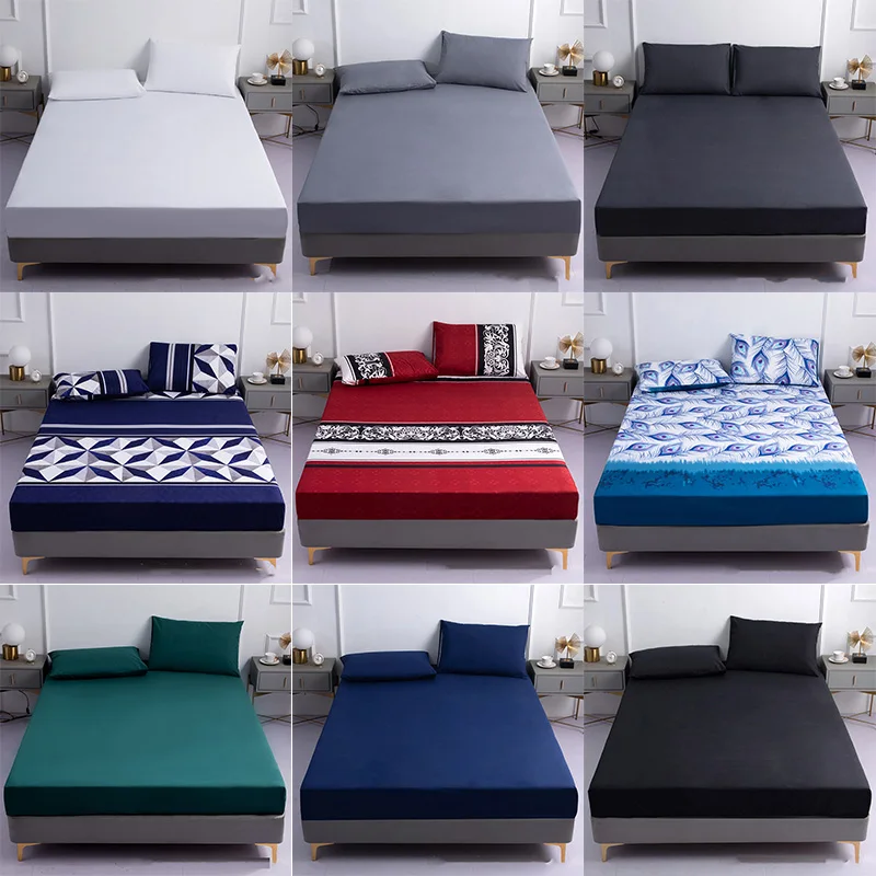 

Nordic All-inclusive Soft Breathable Reactive Printing Waterproof Hygroscopic Fitted Sheet Multi Size Mattress Protector Cover