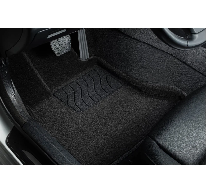 Комплект автомобильных ворсовых ковриков 3D Seintex 81763 черные для Hyundai Getz 200211