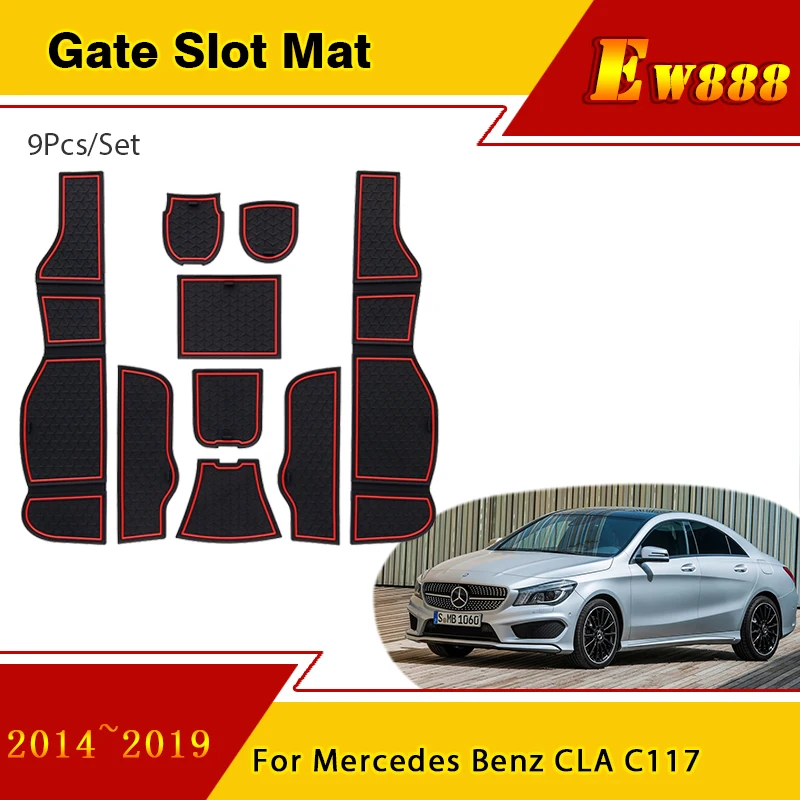 

Anti-Slip Car Mat Gate Slot Pad Rubber Coaster for Mercedes Benz CLA C117 2014 2015 2016 2017 2018 2019 Cup Cushion Car Stickers