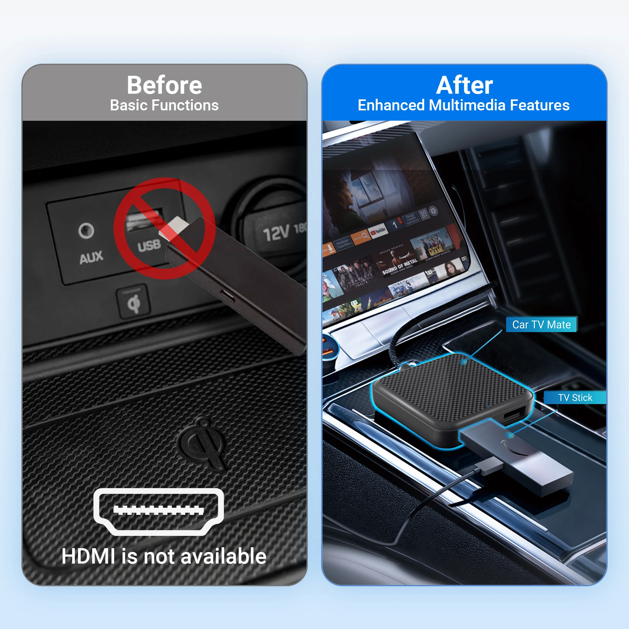 Беспроводной автомобильный адаптер для ТВ-приставки Мультимедийный