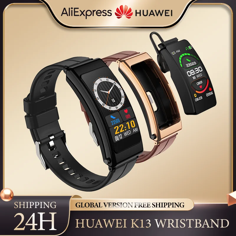 Huawei K13 Smart Wristband Bluetooth Hesdset Earphone Heart Rate Monitoring Music Waterproof Men Women Sport Bracelet for Xiaomi