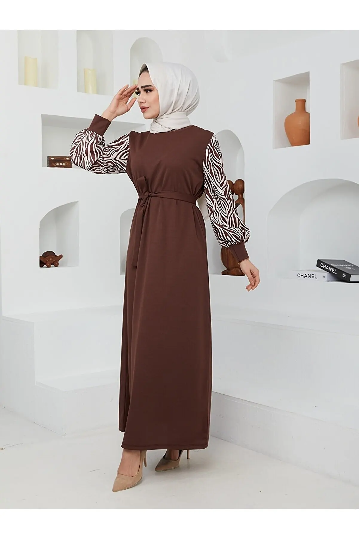 Muslim Women Dress Self-Kemerli Temporary Shed Sleeve Black Dress soft Crepe Fabric 2022 hot summer season Long Ferace Abaya