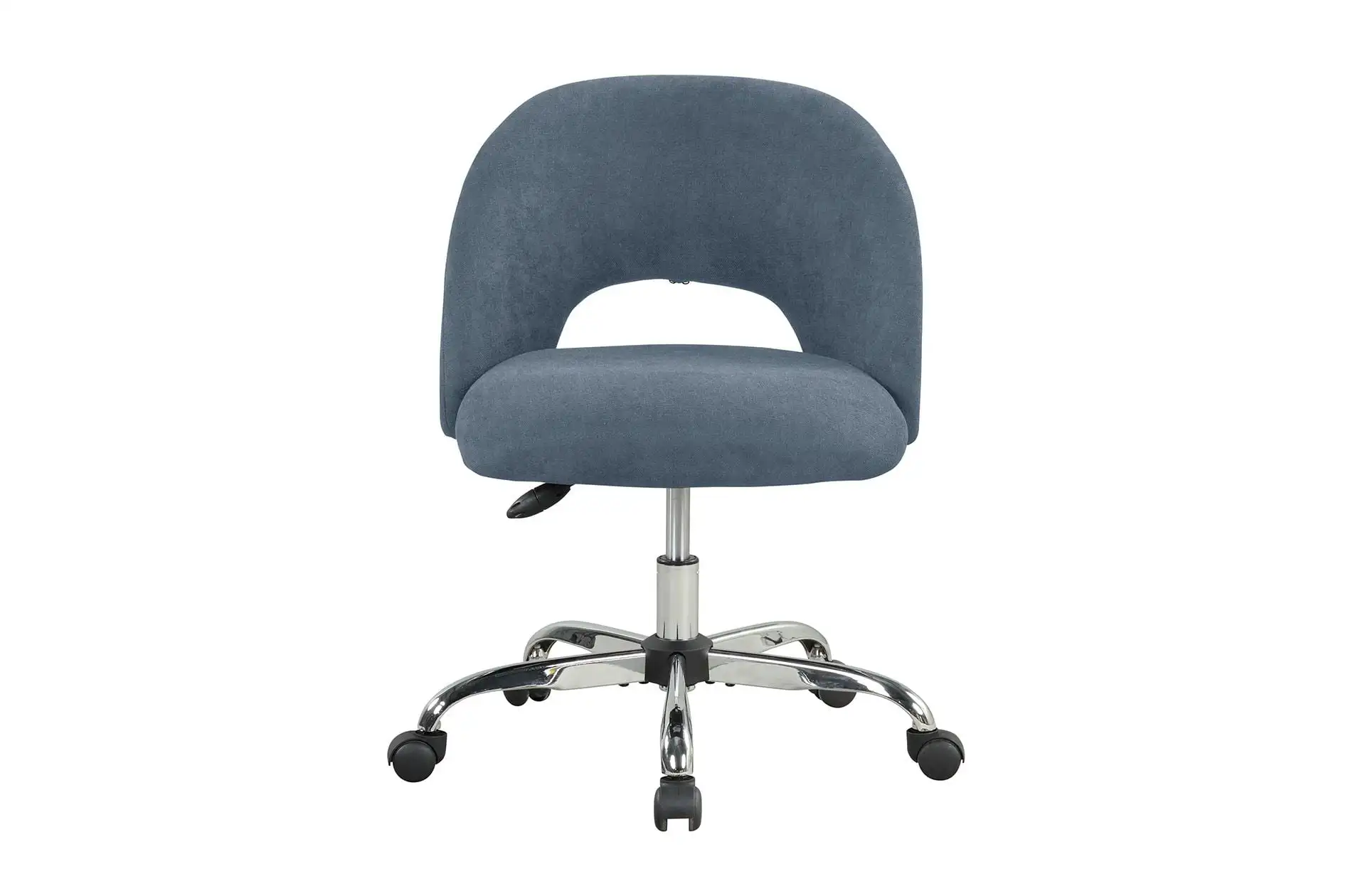 

Comfortable and Simple Fabric Upholstered Open Office Chair with Casters, Lift Chair Swivel Chair Gray