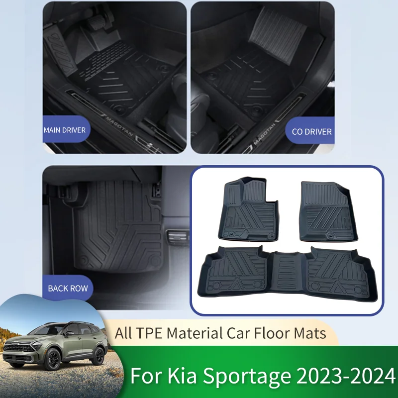 

TPE Car Waterproof Non-slip Floor Mats Full Surround Protective Liner Foot Pad Carpet for Kia Sportage NQ5 2023 2024 Accessories