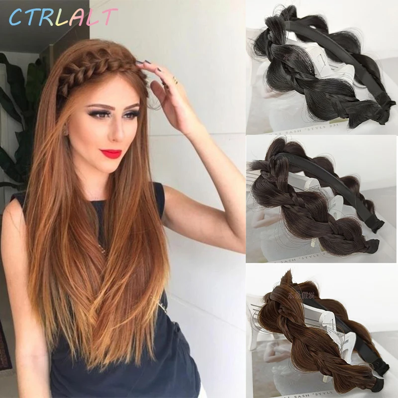 

CTRLALT Synthetic Wig Twist Braided Headband Simulation Non-Slip Fishbone Braid Headband Accessories Fashion Ladies Headwear