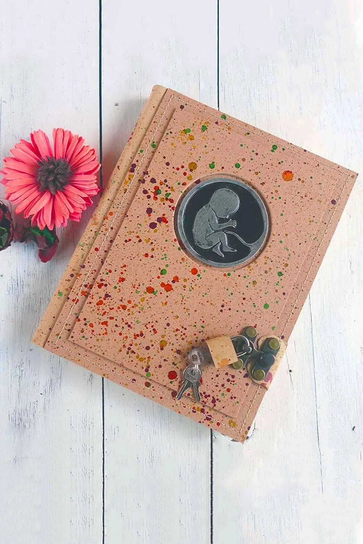 Pregnancy Diary with Lock,Notepad,Diary,Travel Planner,Student Notebook,Gift Notebook, leather Notebook,Locked Notebook Memory