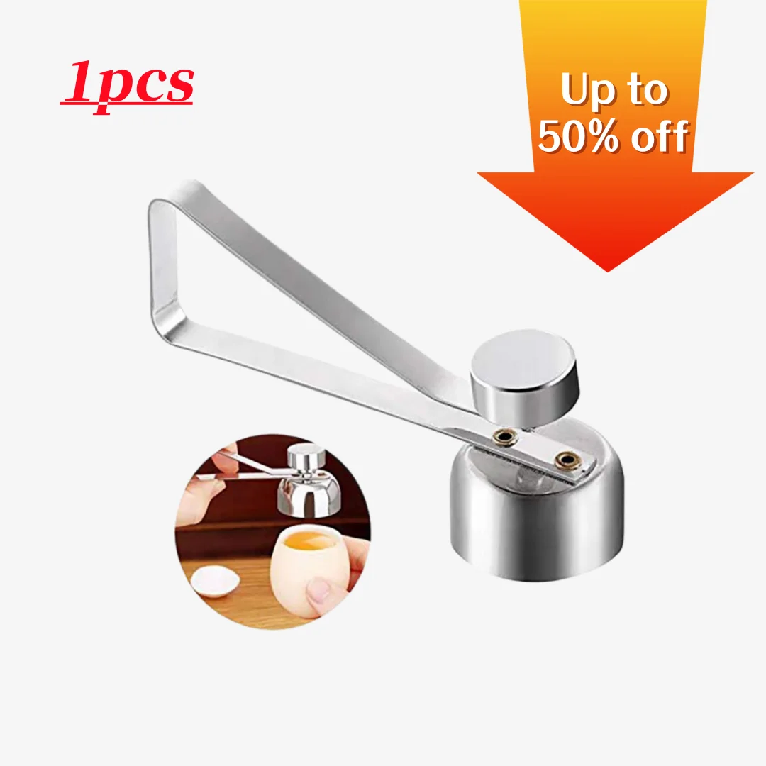 

Eggshell Opener Dual Head Mirror Polishing Easy to Clean Ergonomic Handle Stainless Steel Boiled Egg Topper Cutter Shell Cracker