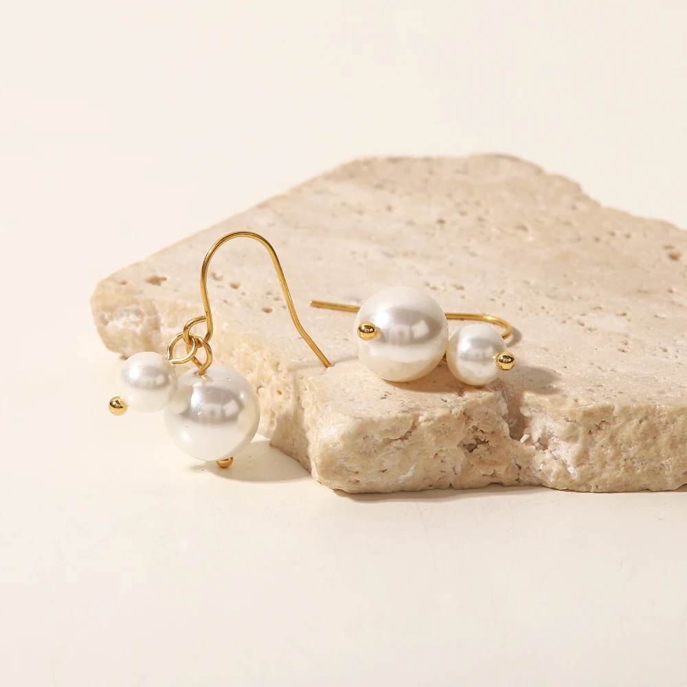 Женские серьги-Крючки с жемчугом из нержавеющей стали