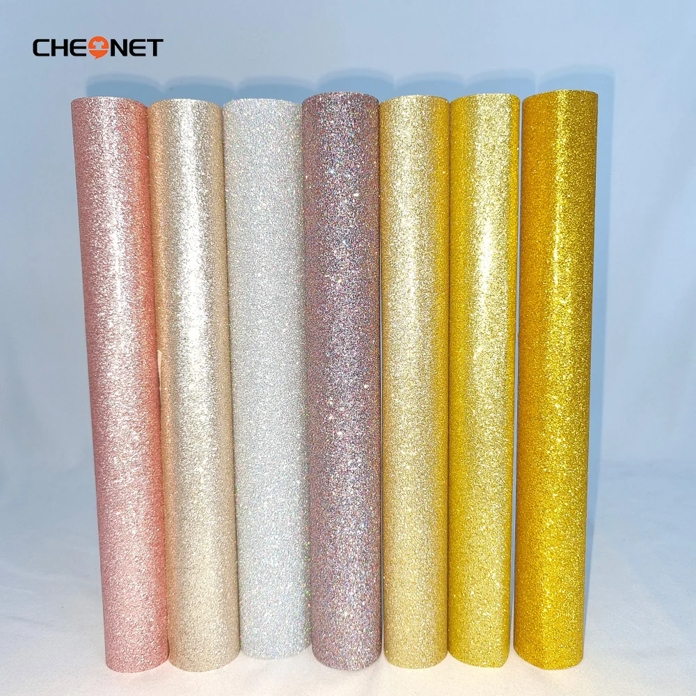 

7 Sheets 30*50cm Bundle Luxury Color Glitter Heat Transfer Vinyl Powder DIY Shinning For Clothes HTV High Elastic Decor Film