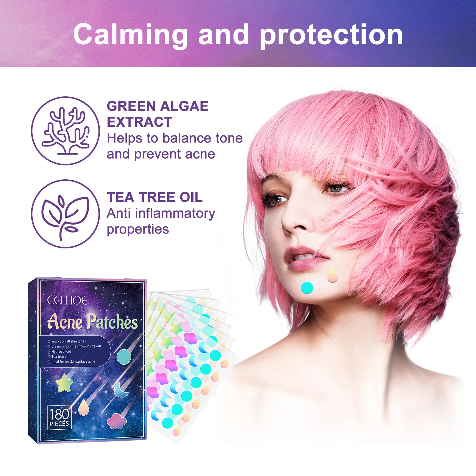 EELHOE наклейка на прыщи от акне невидимые прыщики патчи впитывающие кожу пятна