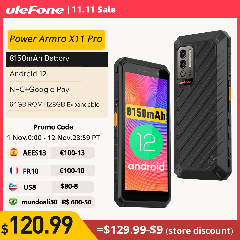 Kup Ulefone Moc Zbroja X11 Pro Wytrzymały Telefon 8150 MAh 64GB ROM Wodoodporny Smartfon NFC 2.4G/5G WiFi Telefony Komórkowe Wersja Globalna Cena Ulefone Moc Zbroja X11 Pro Wytrzymały Telefon 8150 MAh 64GB ROM Wodoodporny Smartfon NFC 2.4G/5G WiFi Telefony Komórkowe Wersja Globalna