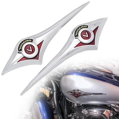 Эмблема на топливный бак мотоцикла, хромированные 3D наклейки для Kawasaki Vulcan VN 800 900 400 500 1500 1600
