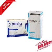Xpecia Men For Hair Loss Treatment, 750mg 180 Tablets, Biotin Keratin & Hairforte Spray Male 60 Ml