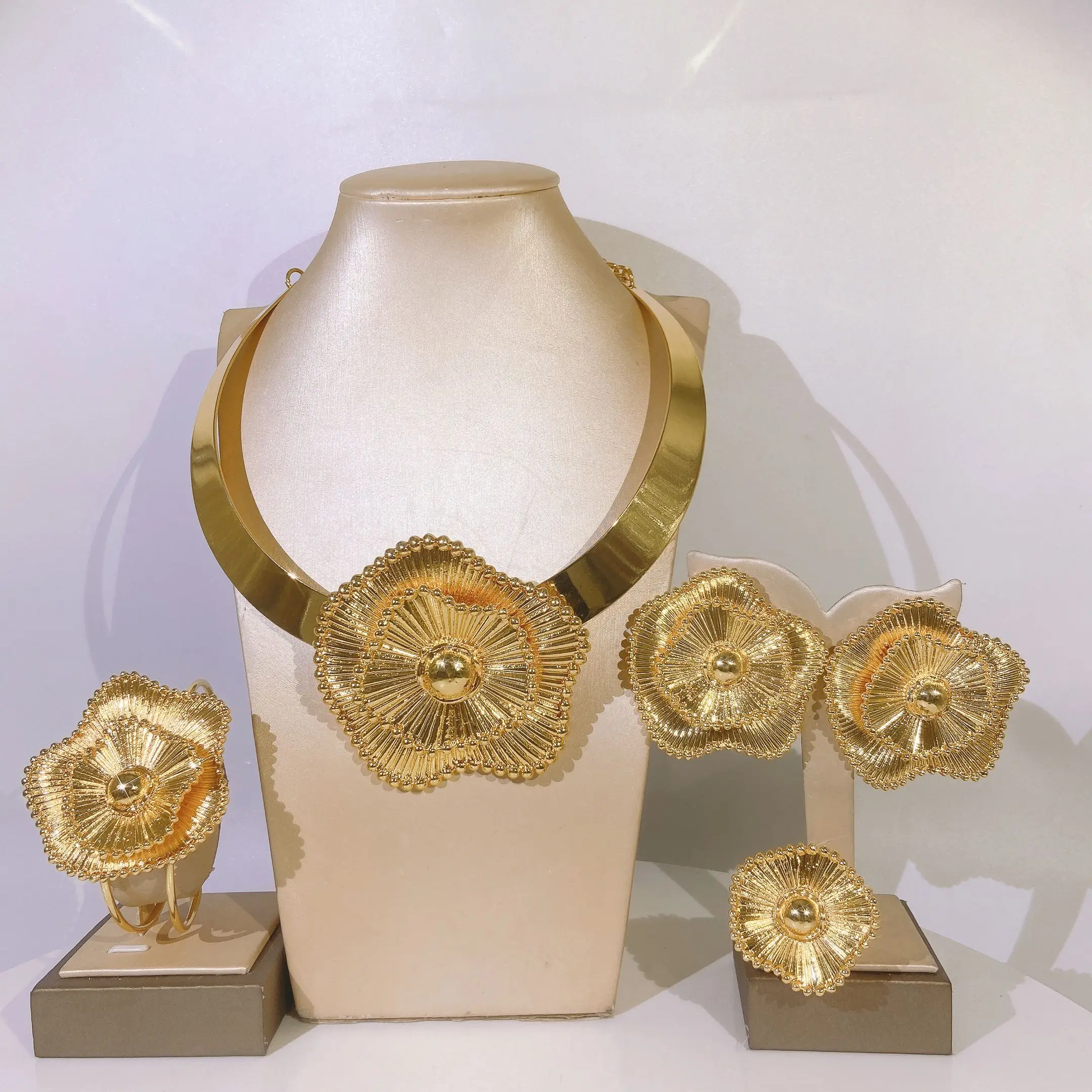 Yulaili Высококачественный изысканный набор ювелирных изделий в бразильском стиле модное ожерелье браслет кольца серьги Ювелирные наборы